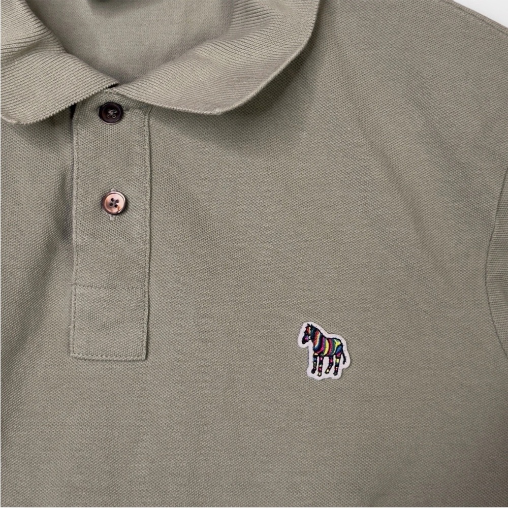 Paul Smith Olive Green Logo Polo Shirt View 5